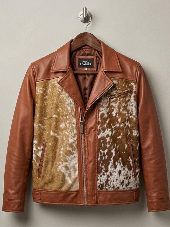 Handmade Other - Real Cowhide Leather Jacket | Western Hair on Hide Handmade Leather Outerwear